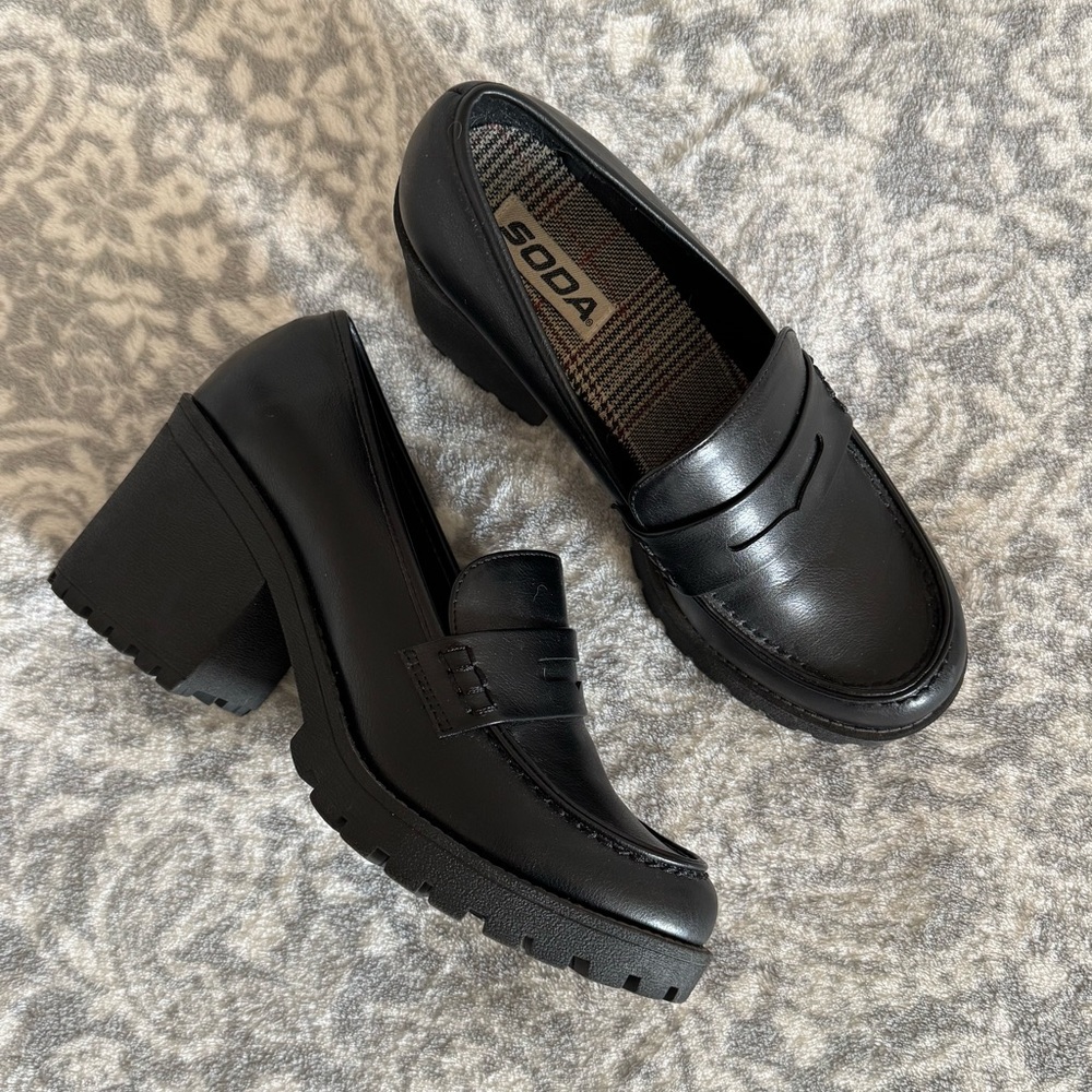 Black Platform Loafers